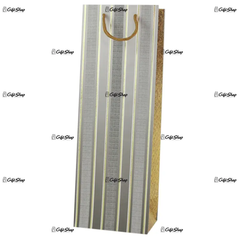 Punga cadou bauturi din hartie 12x35 cm, dungi
